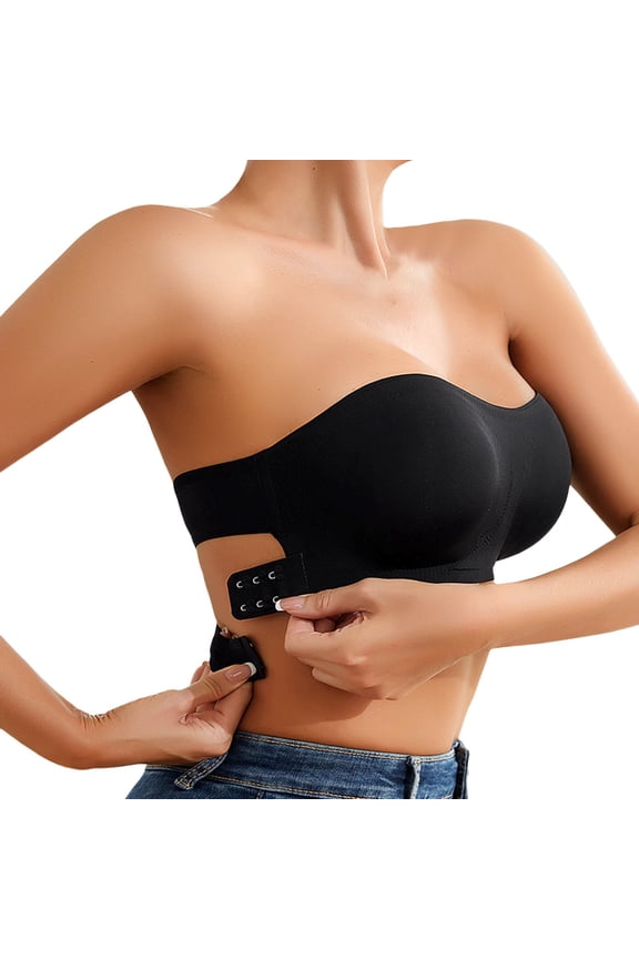 2PC Seamless Bras for Women Nylon Stretch Wedding Season Bridal Dress Support Balconette Bra,Black,M