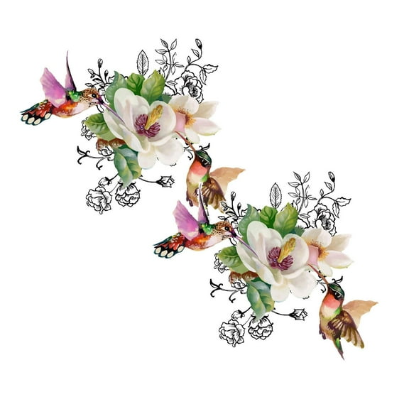 2PC Self Adhesive Flower Bird Toilet Sticker Cute Toilet Removable Sticker Bathroom Decorative Wall Sticker Wall Decor Home Decoration Wall Stickers