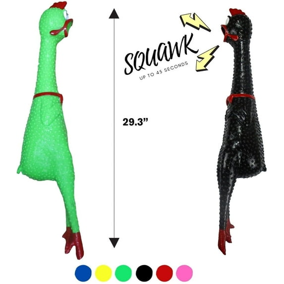Animolds 2-Piece Crazy Huge Rubber Chicken, 29-Inch Screaming Noise Maker