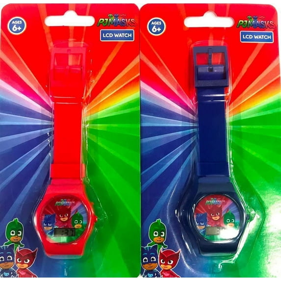 2PC Set: PJ MASKS LCD Digital Plastic Watch