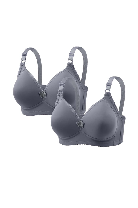 2PC Sheer Bra Mesh See Through Unlined Thin Lace Underwire Support Demi Plunge Bras