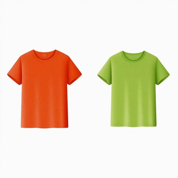 2PC Shirts for Teens Girls Ruffle Sleeve Shirts Summer Crewneck Tee Tops Casual Cute Blouse 4-15 Years