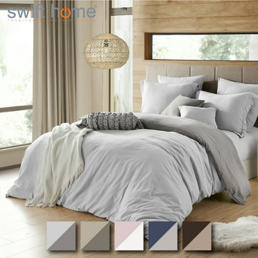 2PC Silver/Gray Twin/Twin XL (68" x 90") 2 in 1 Reversible Duvet Cover & Sham Set (Comforter not Included)