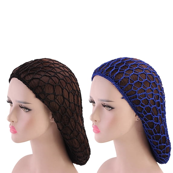 2PC Soft Rayon Knit Hair Cap, Sleeping Crochet Hairnet, Long Hair Snood, Elastic Comfortable Hair Cover, Durable Breathable Hair Protection, Christmas Thanksgiving Holiday Gift