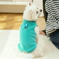 thumbnail image 1 of 2PC Soft Warm Solid Color Polar Fleece Pet Vest Winter Cold Weather Clothes Apparel for Small Medium Dogs Cats Puppy,Dog Sweater for small dog,Soft Fleece Vest with Leash Ring,Cyan S, 1 of 5