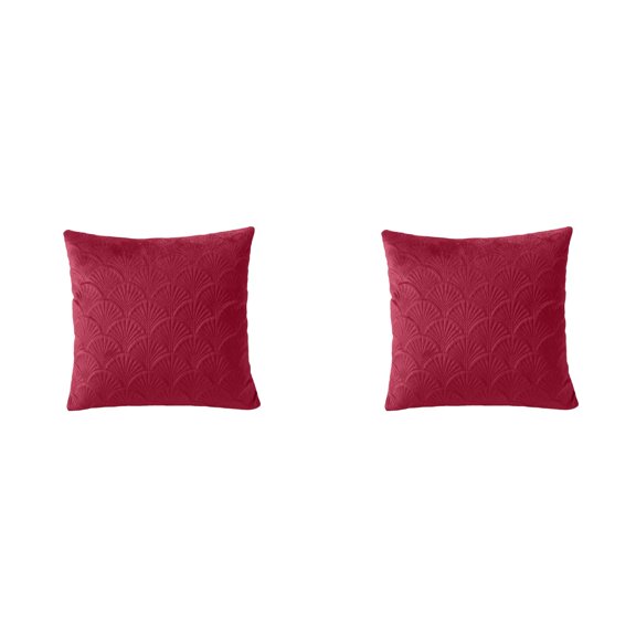 2PC Solid Decorative Throw Pillow Covers, Scallop Texture Modern Pillowcases for Sofa Bedroom Couch Car, Cushion Covers Solid Color Bedside Office Covers,18x18 Inch