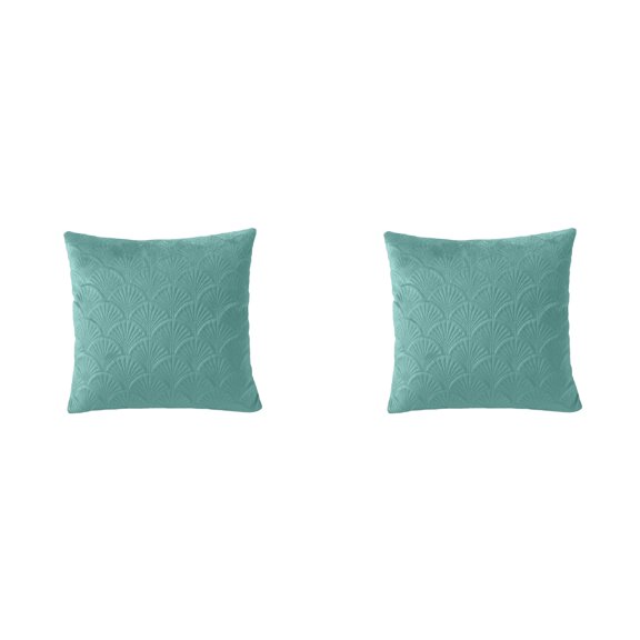 2PC Solid Decorative Throw Pillow Covers, Scallop Texture Modern Pillowcases for Sofa Bedroom Couch Car, Cushion Covers Solid Color Bedside Office Covers,18x18 Inch
