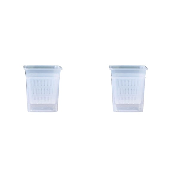 2PC Square Orchid Pot, Clear Flower Pot 5.3 in, Breathable Plastic Root Control Orchid Pot, Indoor Outdoor Flower Growing Container, Drainage Hole Orchid Cultivation Plant Accessory,White*2