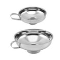 thumbnail image 1 of 2PC Stainless Steel Canning Funnel Wide Mouth with Handle Food Grade 304 Large Small for Jars Jam Liquids, 1 of 8