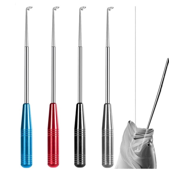 2PC Stainless Steel Fish Hook Remover, Portable Deep Throat Fishing Extractor Unhooking Tool, Rustproof Multifunctional Outdoor Fishing Accessory