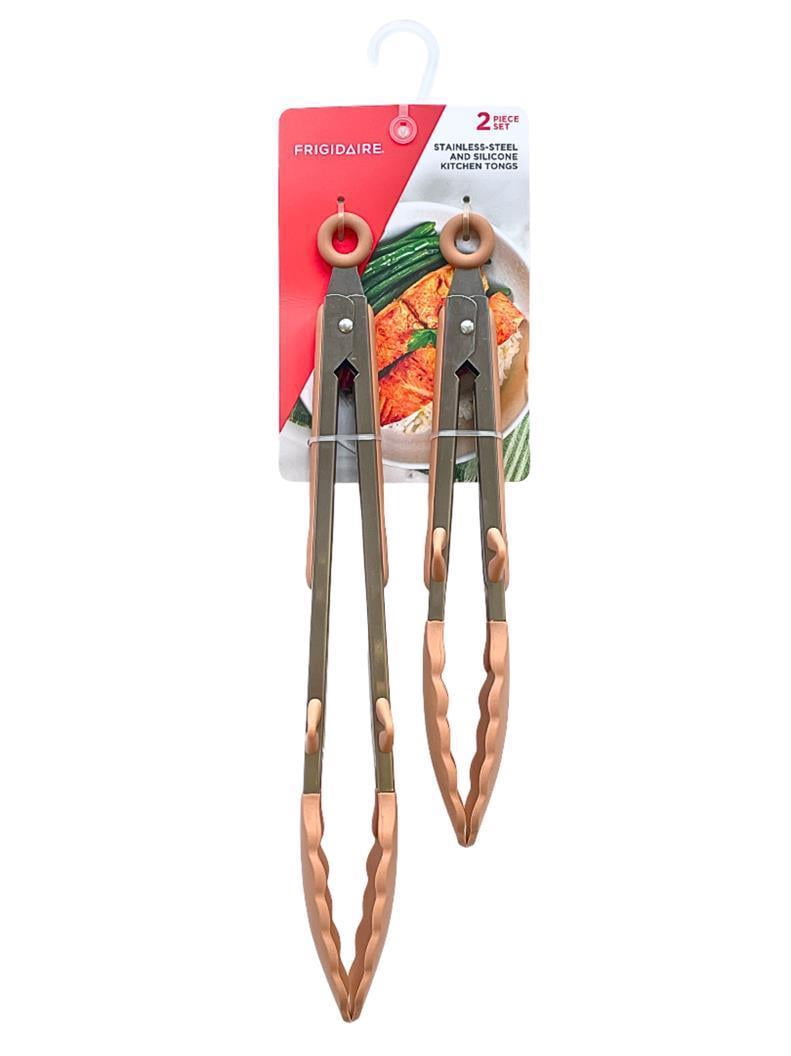 2PC Stainless Steel Kitchen Food Tongs Set for Cooking with Silicone ...