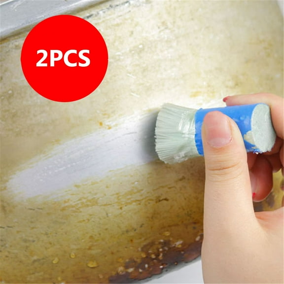 2PC Stainless Steel Rust Remover Cleaning Stick, Heavy-Duty Pot Pan Scourer for Burnt-On Grime Oxidation, Multi-Use Kitchen Bathroom Tire Floor Scrubbing Tool