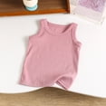 thumbnail image 1 of Summer Tops Size 2-13 Years for Children Boys and Girls Sleeveless Crew Neck Solid Color Summer Saving Clerance Kids' Sports Breathable Tops Watermelon Red, 1 of 5