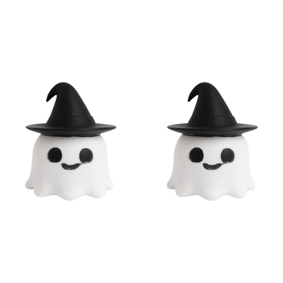2PC Summerween Ghost Figure Decor, Resin 2 Inch Beach Pool Party Decoration Cute Kawaii Spooky Summer Halloween Hawaii Gift Decor Funny Ghost Statue Tabletop Indoor Outdoor Home