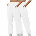 thumbnail image 1 of 2PC Sweatpants for Women Fashion Joggers Sports Pants Casual Solid Color Elastic Waist Pants Loose Home Sweatpants, 1 of 4
