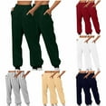 thumbnail image 1 of 2PC Sweatpants for Women Fashion Joggers Sports Pants Casual Solid Color Elastic Waist Pants Loose Home Sweatpants, 1 of 5
