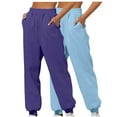 thumbnail image 1 of 2PC Sweatpants for Women under $10 Elastic Waist Joggers Pants Solid Color Sanitary Pants Loose Home Sweatpants, 1 of 4