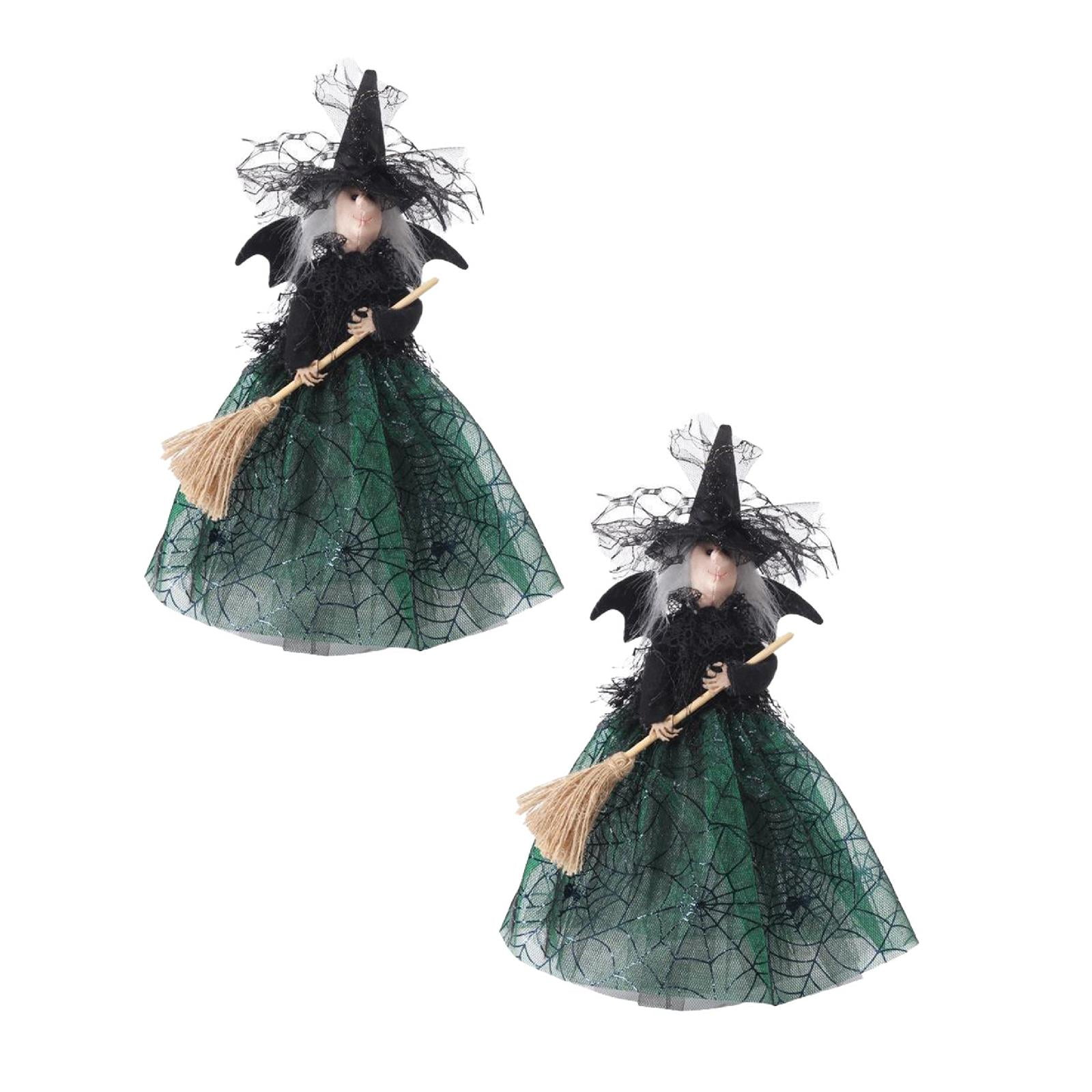 2PC Tabletop Fabric Halloween Fall Witch Collectible Figure Desk ...