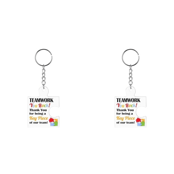 2PC Team Appreciation Gifts for Employee, Puzzle Acrylic Keychain, Staff Appreciation Gifts Bulk, Thank You Keychain, Staff Appreciation Puzzle Keychain, Inspirational Gift Keychain,J*2