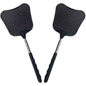 Telescopic Fly Swatters, Durable Plastic Fly Swatter Heavy Duty Set, Telescopic Flyswatter with Stainless Steel Handle for Indoor/Outdoor(2 Pack)
