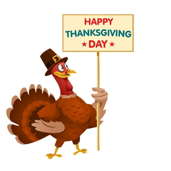 2PC Thanksgiving Wall Sticker English Turkey Wall Sticker Home Decoration