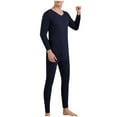 thumbnail image 1 of 2PC Thermal Underwear Set for Men Slim Fit Long Sleeve Fleece Lined Shirt Long Johns Base Layer Set for Men Cold Weather Top Bottom Set, 1 of 4