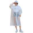 thumbnail image 1 of 2PC Thickened Non Disposable Raincoat Fashion EVA Outdoor Travel Portable One Piece Raincoat for Adults and Children - white, 1 of 5