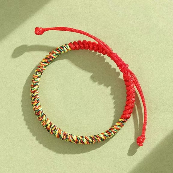 2PC Tibetan Red Bracelet Vajra Knot Five Color Rope Handmade Braided Dragon Boat Festival Amulet Unisex Jewelry