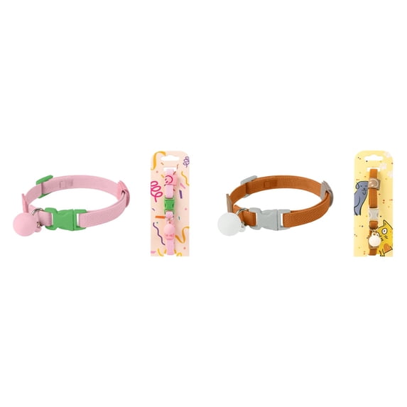2PC Tiny Dog Collar Cat Collars for Small Male Dogs Little Pet Neck Girth 8.7-13.7 Inch Safety Buckle Kitten Adjustable Release for Cats Small Dogs Lightweight for Daily Walk