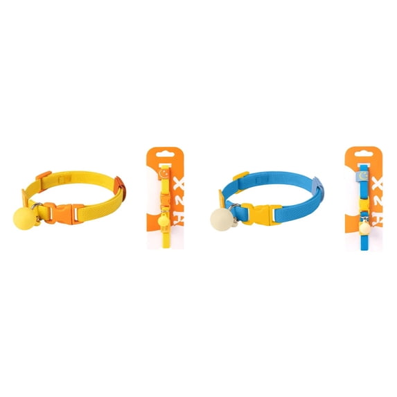 2PC Tiny Dog Collar Cat Collars for Small Male Dogs Little Pet Neck Girth 8.7-13.7 Inch Safety Buckle Kitten Adjustable Release for Cats Small Dogs Lightweight for Daily Walk