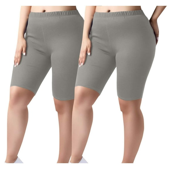 2PC Tummy Control Leggings for Women Plus Size Elastic Waist Seamless Fitness Running Gym Ladies Sports Active Yoga Leggings Pants Gift for WomenGray 4XL