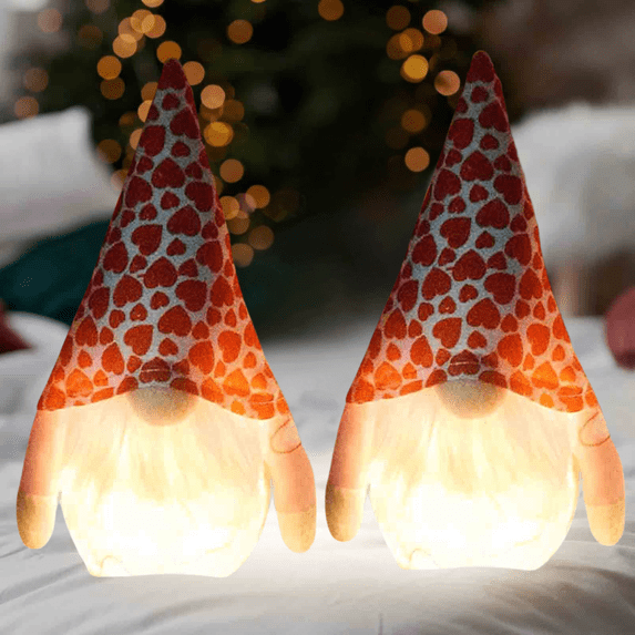 2PC Valentine Decorations Indoor Tabletop, Valentine's Day Gnome Decor Gifts, Light up Gnomes Decorations, Cute Plush Doll Home Ornament for Wife Women Gifts