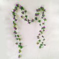 thumbnail image 1 of 2PC Valentine's Day Fake Rose Garland, 7.5Ft Artificial Vines Flowers Hanging Rose Vine for Table Wedding Backdrop Arch Wall Party Mantle Festival Decor (Purple), 1 of 7