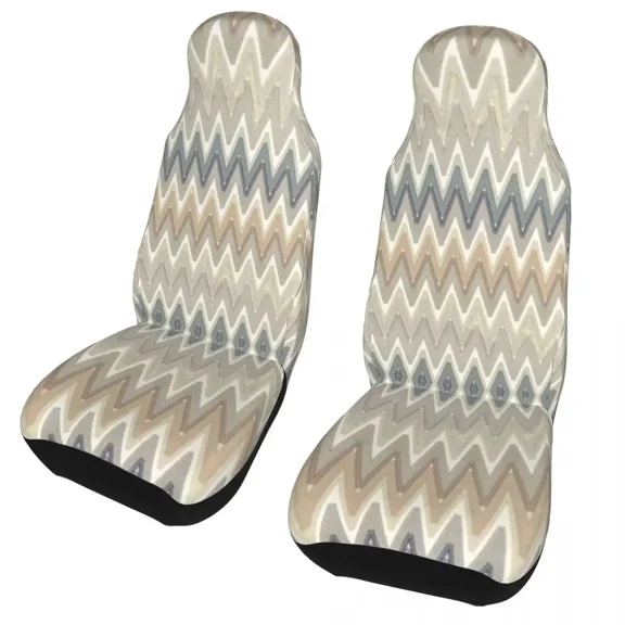 2PC Van Sedan SUV for Fit Universal Covers Seat Car Zigzag Chic Print Women for Cover Seat Auto Front Chevron Zag Zig uflage