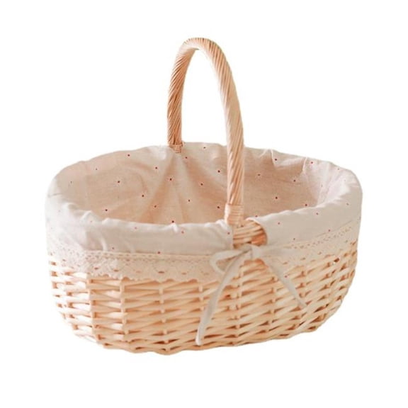 2PC Vegetable Meal Basket Picking Basket Rattan Storage Basket Carrying Basket