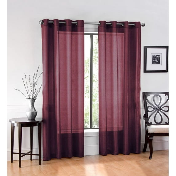 2PC Voile Window Sheer Curtains Grommet Panels Bedroom & Living Room 54" X 84"
