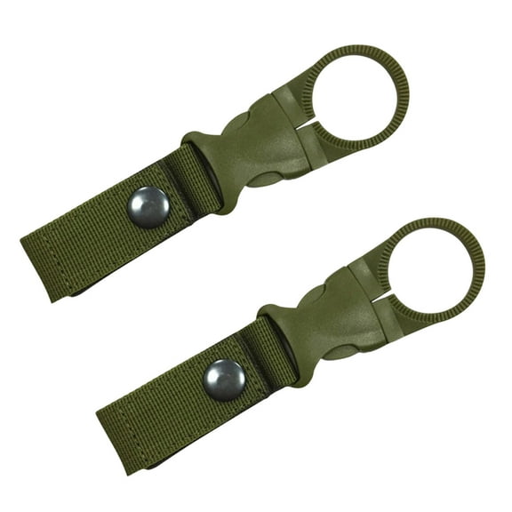 2PC Water Bottle Clip, Portable, Nylon & Carabiner, for Backpack Belt, Camping Hiking Cycling, Secure Hold, Lightweight Practical