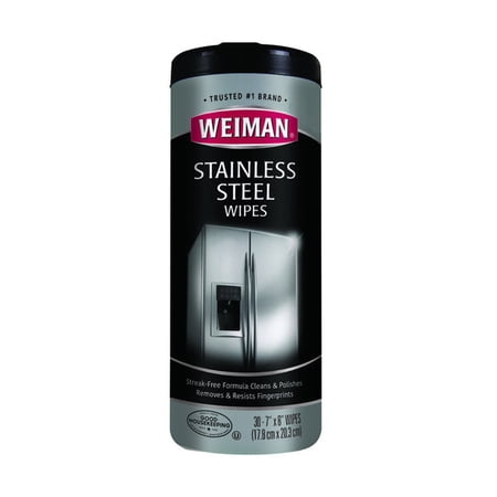 2PC Weiman Fresh Clean Scent Heavy Duty Stainless Steel Wipes 30 pk Wipes