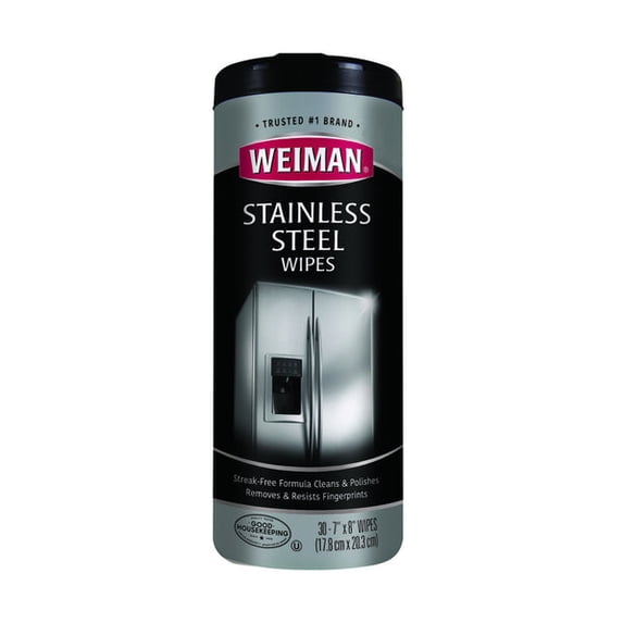 2PC Weiman Fresh Clean Scent Heavy Duty Stainless Steel Wipes 30 pk Wipes