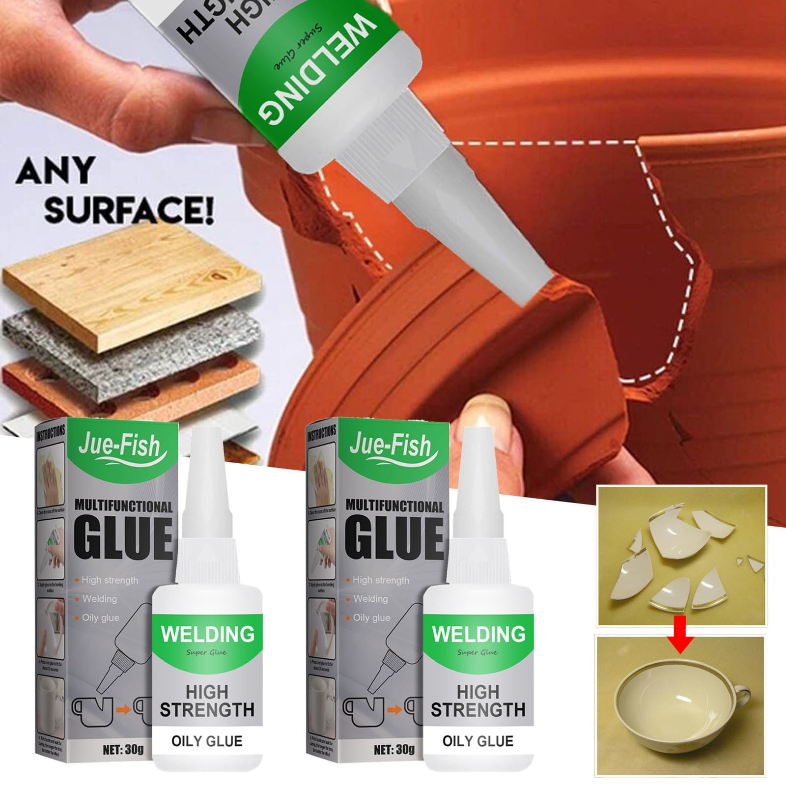 2PC Welding High Glass Sealant Canopy Glue Shoe Fix Glue Clear Laminate