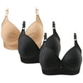 thumbnail image 1 of 3PC Women Support Wireless T-Shirt Bra Plus Size Seamless Convertible Wirefree Bras Push Up Padded Full Figure Bra 3 Pack, 1 of 6