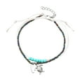 2PC Women Beach Ocean Cute Design Bohemian Turtle Beaded Anklet Bracelet Charms Pendants Nail