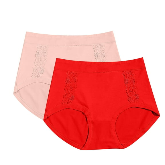 2PC Women Clothing Clearance Sale Cotton Panties for Women Pack Womens Briefs Panties Women's Underwear High Waisted(Multicolor-15)