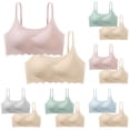 thumbnail image 1 of 2PC Women Embroidered Comfortable Breathable Bras, Glossy Bralettes, Support Wireless Everyday Bra, Seamless Pullover for Women Daily Wear | TruBelle,Gray L, 1 of 8