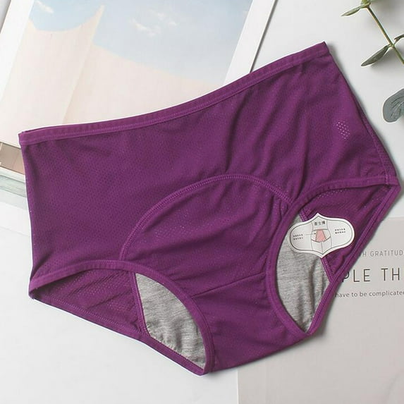 2PC Women's Bikini Brief Underwear Pack Leak Proof Menstrual Period Physiological Waist Pants Panties Saving on Clearance
