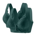 thumbnail image 1 of 2PC Women's Front Closure Bras Plus Size Lace Comfortable Senior Wireless Snap Closing Daisy Bras, 1 of 6
