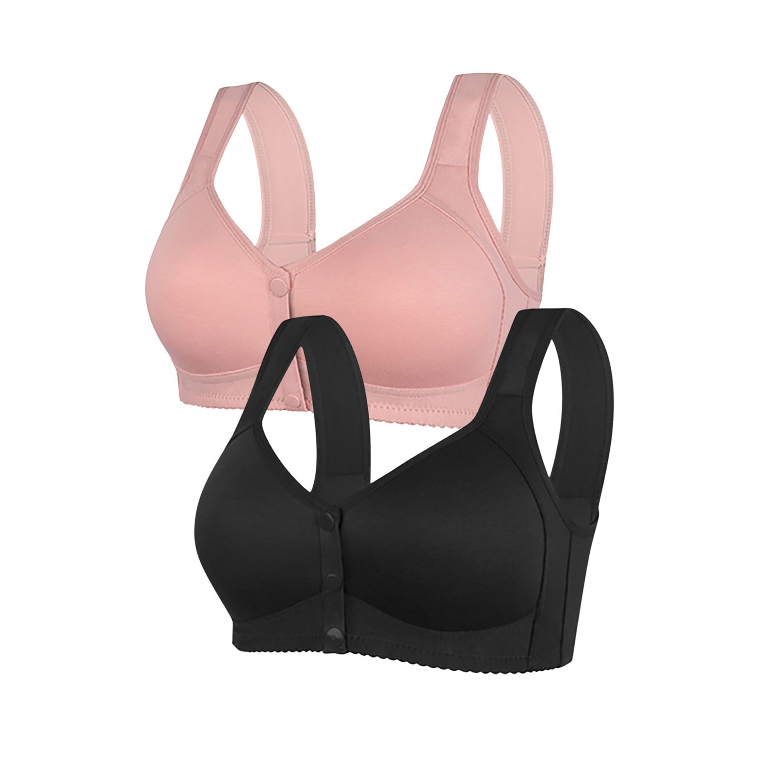 Bra for Women 2PC Women's Front Side Buckle Lace Edge Without Steel Ring  Movement Seamless Gathering Adjustment Yoga Sleep Large Bra Camisole Bra  Low
