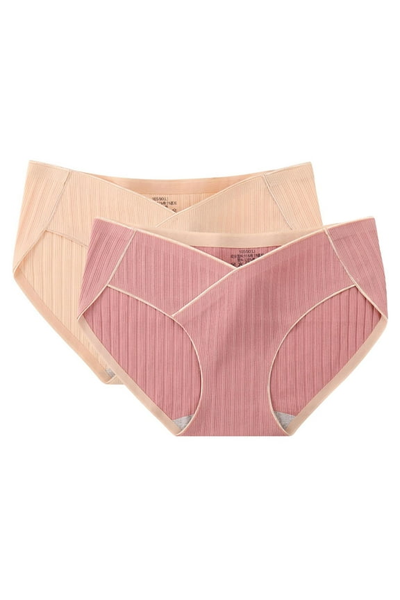 2PC Women's Seamless No Show Panties Invisible Solid Color Period Leak Proof Briefs for Women