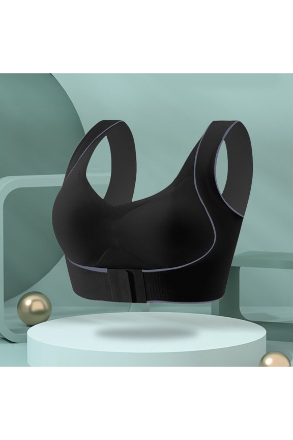 2PC Women's Underwear Push Up Bra Large Size Underwear Receiving Vest Underwear Seamless Underwear Front Buckle Chest Gathering Full-Coverage T-Shirt Bra