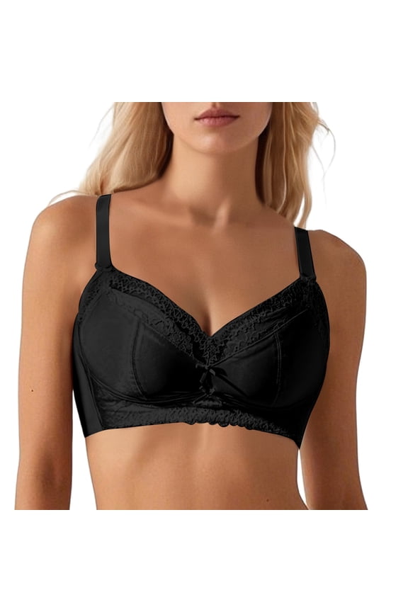 2PC Womens Bras Breathable Soft Support Strapless Bra,Black,32